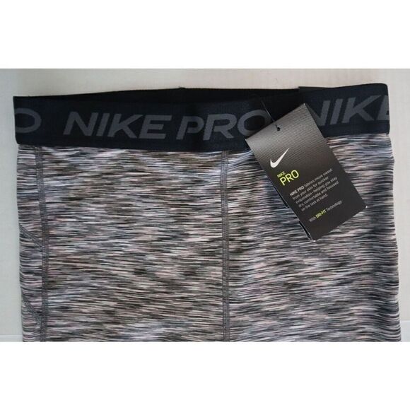 Nike Pro DA1012 010 Women's Sz Small Black Fitted Space-Dyed Cropped Tights $55 - Picture 3 of 9